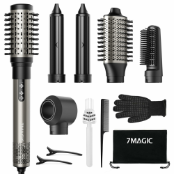 6 in 1 Airstyler, Ionen Föhn, Multifunktionaler Hairstyler, 110000 U/Min, Professioneller Warmluftbürste, Lockenstab Automatisch, Glätteisen, Zum Styling, Volumisieren, Locken und Glätten Leuchtende Farben Angebot bei HelloDeals