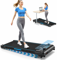 Walking Pad, 1-10 km/h Laufband für Zuhause mit 9% Steigung, 2.5HP Walking Machine mit LED-Anzeige, Fernbedienung, 12 Programes, Doppelter Stoßdämpfung Bis 150kg Belastbar Schwarz-Blau 4-in-1 mit Doppelter Stoßdämpfung Angebot bei HelloDeals