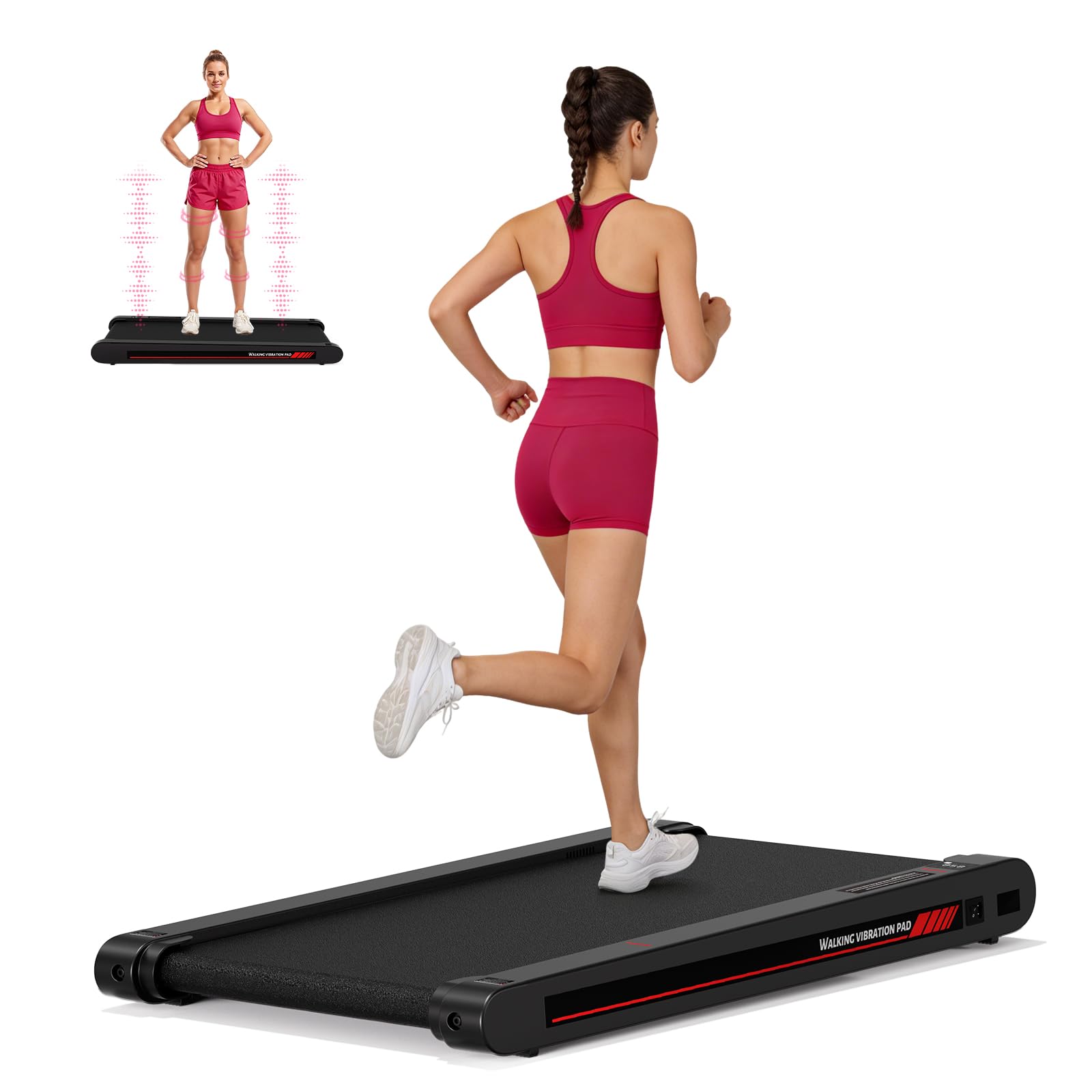 Walking Schwingungen Pad mit APP, Laufband für Zuhause 6 km/h, Walking Pad Bürogebrauch und Fernbedienung für Zuhause und Büro Grau schwarz Angebot bei HelloDeals