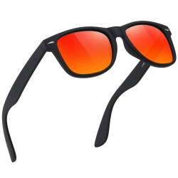 Polarisiert-Sonnenbrille-Herren-Damen-Sonnenbrillen-Sunglasses-Men-Woman-Sonnenbrille Schwarz-UV400-Unisex-Retro-Vintage-Klassische-Polarisierte-Brille-Sportbrille-für Fahren-Camping 5-schwarz-rot Angebot bei HelloDeals