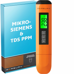 Mikrosiemens Messgerät und PPM Messgerät Wasser, Wassertester Trinkwasser, TDS Messgerät für Trinkwasser, EC Messgerät, Leitwertmessgerät Aquarium - Leitfähigkeitsmessgerät Wasser Tester Angebot bei HelloDeals