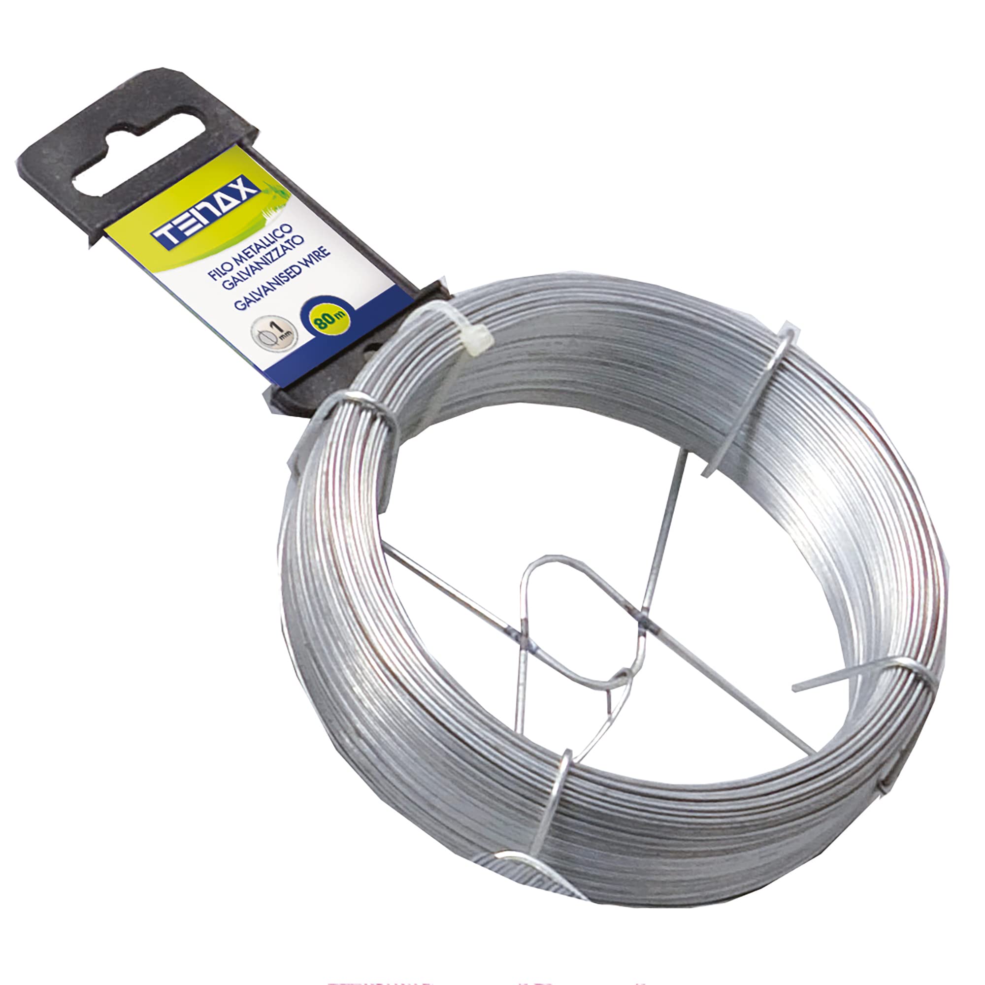 TENAX Verzinkter Eisendraht, Silber, Länge 80 m - Durchmesser 1 mm, zum Binden und Umzäunen, Bastel- und Heimwerkerarbeiten Angebot bei HelloDeals