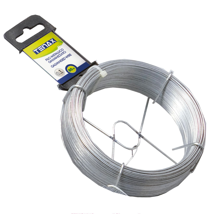 TENAX Verzinkter Eisendraht, Silber, Länge 80 m - Durchmesser 1 mm, zum Binden und Umzäunen, Bastel- und Heimwerkerarbeiten Angebot bei HelloDeals