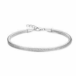 Adramata Armband Damen Silber 925 Karabinerverschluss DIY Armband mit Charms Verstellbare Armkette Charm Armband Schlangenkette Armbänder für Damen Herren Silber Armband Schmuckgeschenke mit Box 17+2.2CM Angebot bei HelloDeals