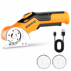3.7 V kartonschneider: DEKOPRO Multifunktionale Elektrische Schere - Schneiden Sie Karton mit Stärke und sind für Materialien wie Stoff,Leder,Teppiche und Kunststoff, gelb geeignet(Gelb) Angebot bei HelloDeals