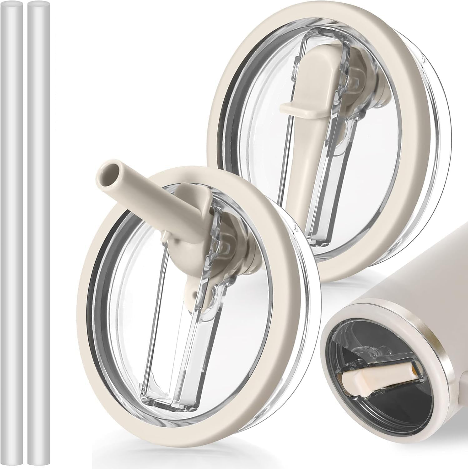 2 Stück Für Stanley Cup Deckel Auslaufsicher 30oz, Für 2.0 Stanley Cup Deckel Ersatz für 30oz,(Produkte können nur wiederverwendet werden)(Cream, 30OZ) Cream 30OZ Angebot bei HelloDeals