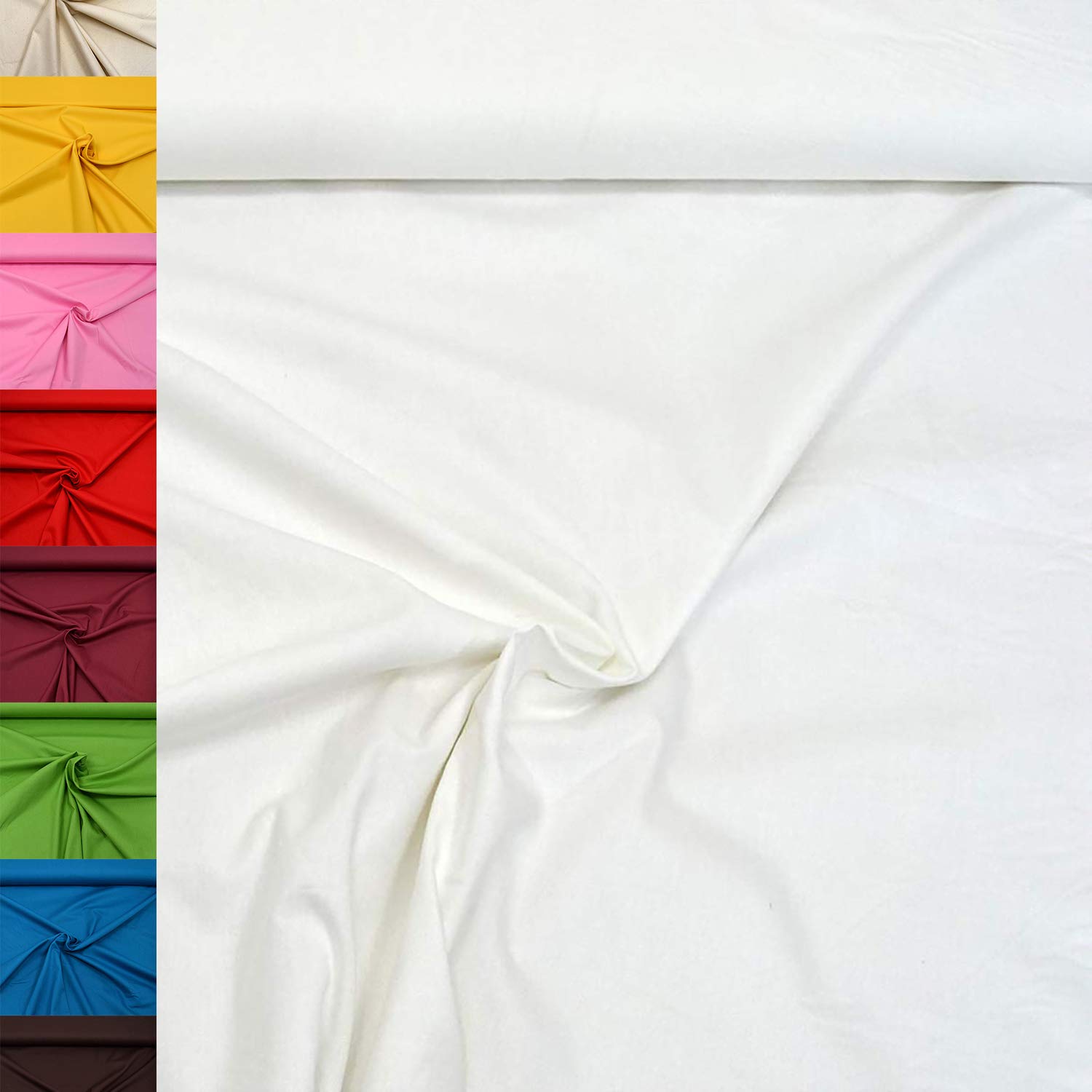 MAGAM-Stoffe Sophie Baumwollstoff Uni 100% Baumwolle Oeko-Tex Meterware 50cm (01. Weiß) Angebot bei HelloDeals