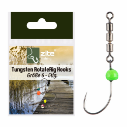 Zite Fishing Rotate Rig Hooks | 5 Stk. Rotationshaken mit Tungstenperle, Forellenhaken für UL-Gummiköder wie Curly Viper & Mighty Mag Rotor-Haken Größe 4-6, Angelzubehör Angelhaken Forelle Angel Haken Angebot bei HelloDeals