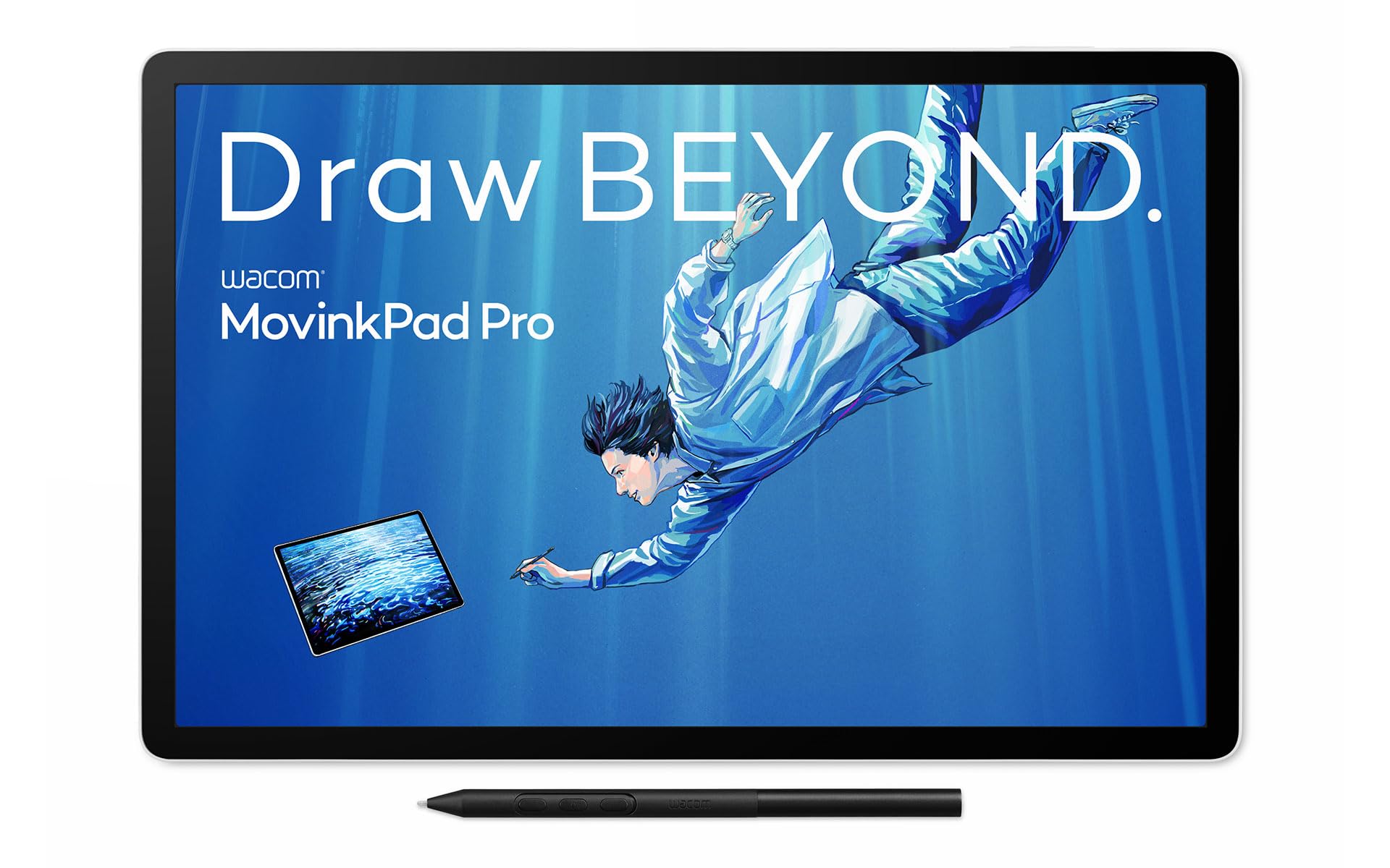 Wacom MovinkPad Pro 14 Zeichentablet – Stift-auf-Papier-Gefühl mit OLED-Display für echtes Schwarz, außergewöhnlichen Kontrast, schnelle Reaktionszeit, Premium Textured Glass, ultrapräziser Pro Pen 3 Angebot bei HelloDeals