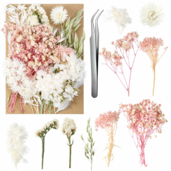 Getrocknete Blumen,Natürliche Trockenblumen zum Basteln Trockenblumen Deko ​für DIY Epoxidharz Kunsthandwerk,Kerzen Deko,Karten Deko,Scrapbooking,Hochzeitsdekoration (Stil A) Angebot bei HelloDeals