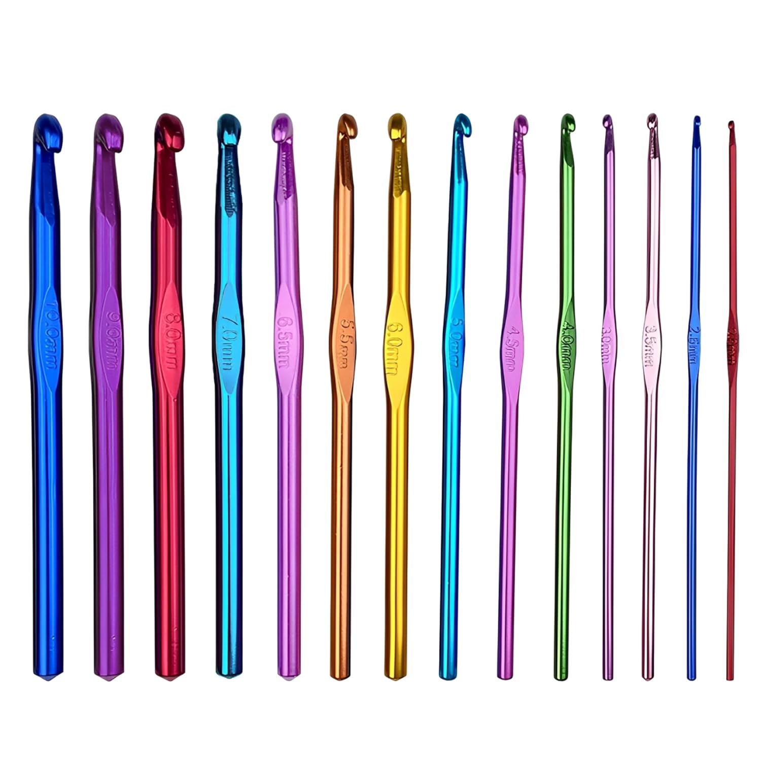 14 Stück Häkelnadel Set, Crochet Hooks Stricknadeln aus bunt Aluminium,Metall Häkelnadel Set, 14 Größen, für Anfänger Oder Profis (2mm-10mm) Angebot bei HelloDeals