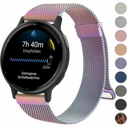 Oumida Garmin Armband 20mm für Garmin Vivoactive 5/ Vivoactive 3, Venu 2 Plus/Venu Sq 2/ Venu Sq/Sq Music, Vivomove Serie, Forerunner 55/245/ 645, Metall Uhrenarmbänder Doppel Magnet Ersatzarmband Bunt Angebot bei HelloDeals