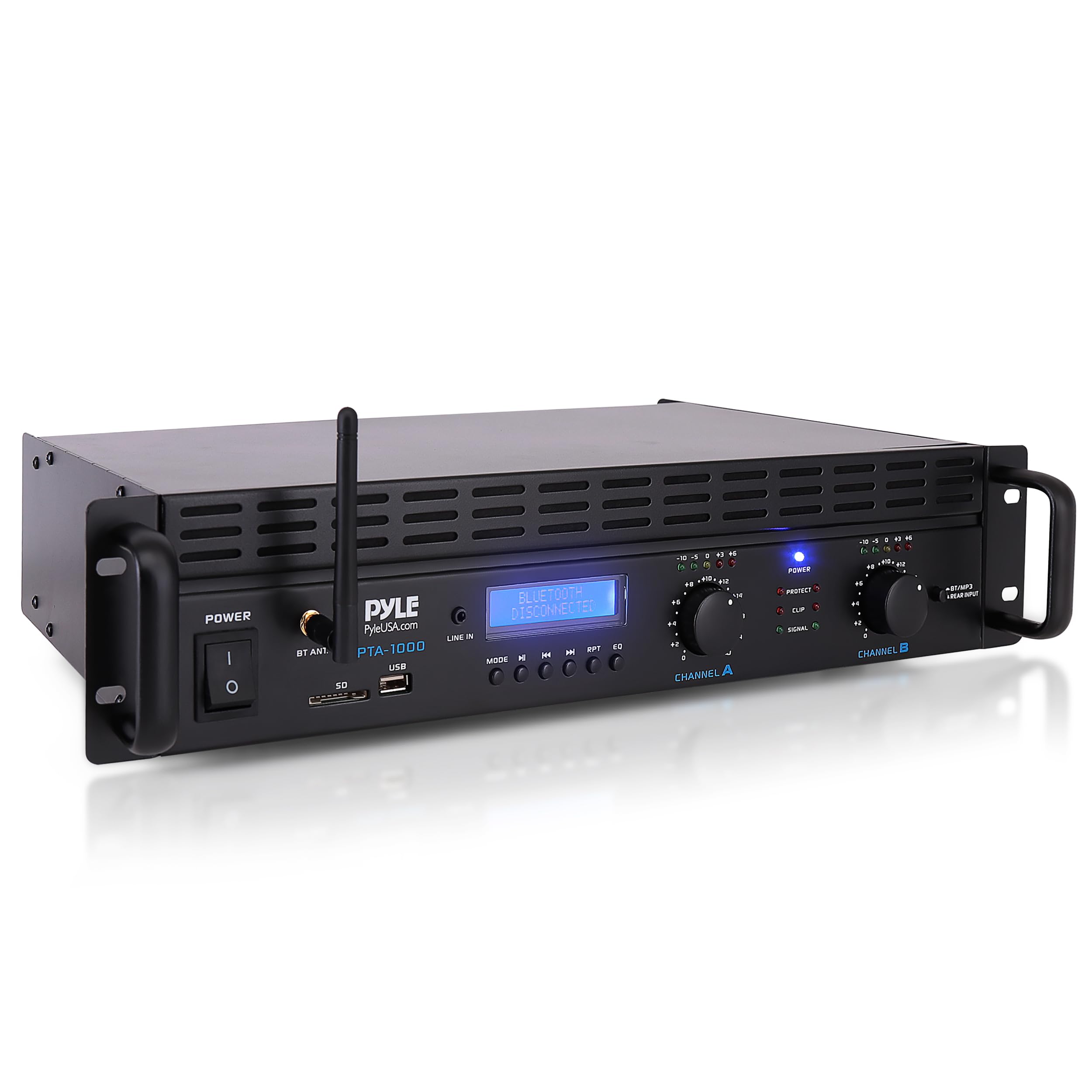 Pyle Verstärker, Mini Verstärker, 2000W- Bluetooth, Amplifier, Stereo, Audio - Rackmount- 2 Kanal mit TRS XLR- Eingang, LCD, Brückenmodus, Stereo Receiver, Kabellos 2000W - EU Angebot bei HelloDeals
