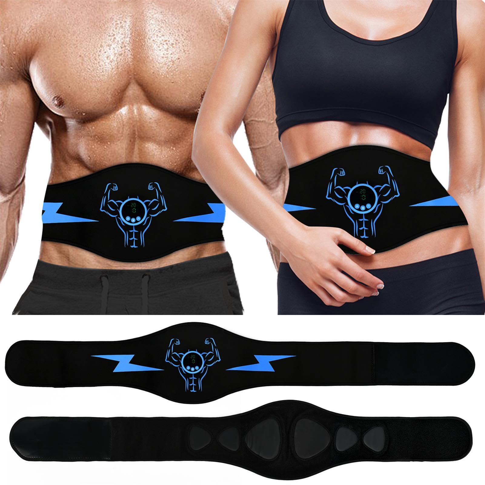 EMS Bauchmuskeltrainer Bauchmuskeltrainer Elektrisch mit 12 Modi & 19 Intensitätsstufen, LCD-Display & USB Wiederaufladba EMS Trainingsgerät für Bauch/Arme/Beine Angebot bei HelloDeals