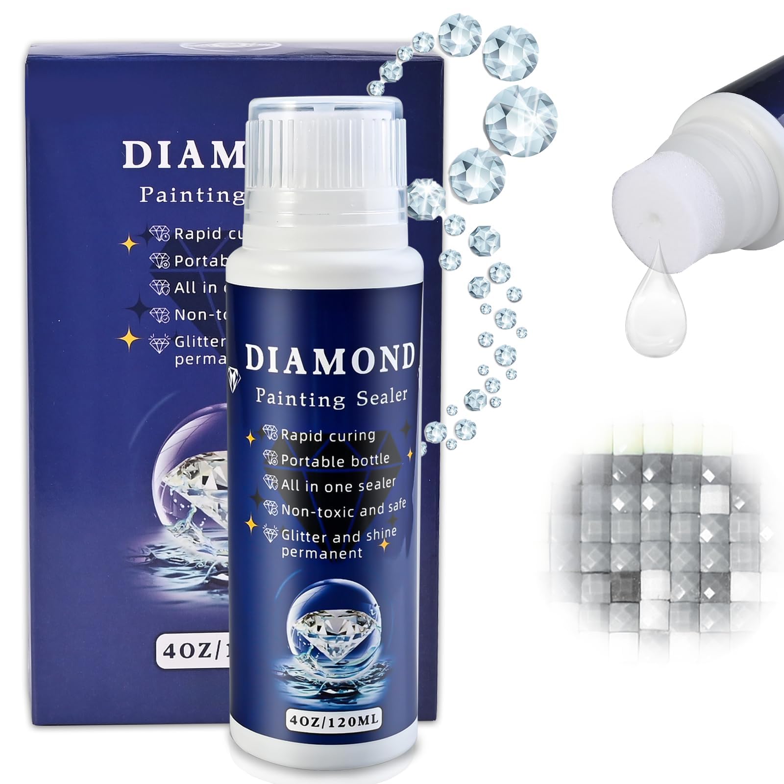 Diamond Painting Versiegelung, Diamond Painting Zubehör, Diamond Painting Kleber für glitzernde Bilder & Versiegelung von Diamanten, Durchsichtig(120 ml) Angebot bei HelloDeals