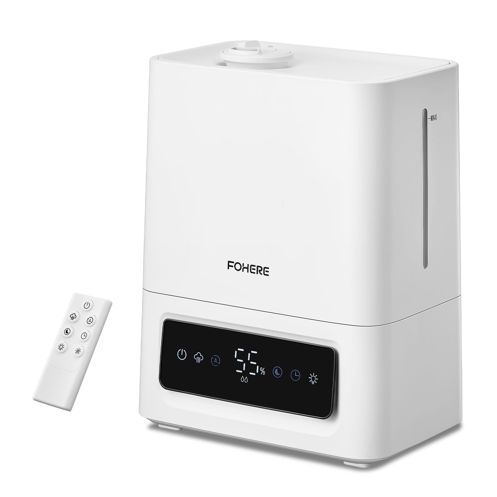 FOHERE 6L Luftbefeuchter für Große Räume, 60H Kaltnebel leiser Humidifier für Kinderzimmer, Schlafzimmer, Pflanzen, 28dB Ultra Leise, Präziser Feuchtigkeitssensor, 16H Timer, Aromadiffusor, Weiß Angebot bei HelloDeals