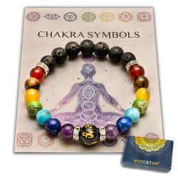 Doppelt Chakra Armband mit Schmuckbeutel & bedeutung Karte Angebot bei HelloDeals