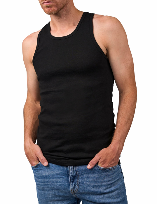 Basic Treasure 5er Pack Unterhemd Herren 100% Baumwolle, Tank Top, Herren Unterhemden, Hochwertige Ärmellos Unterziehshirt L Schwarz 5 Angebot bei HelloDeals