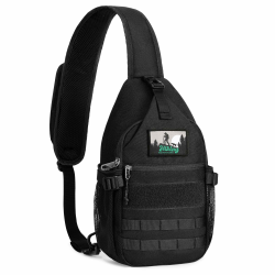 HALOVIE Taktische Brusttasche Anti Diebstahl Umhängetasche Crossbody Sling Bag Schultertasche zum Sport Outdoor Reisen Schwarz Angebot bei HelloDeals