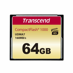 Transcend 64GB CompactFlash 1000 Speicherkarte, bis zu 160/120 MB/s, unterstützt High-Speed Ultra DMA-Übertragungsmodus 7, ideal für Ultra-HD Full HD, 3D und 4K UHDTV Videoaufnahmen - TS64GCF1000 64GB CF1066X Angebot bei HelloDeals