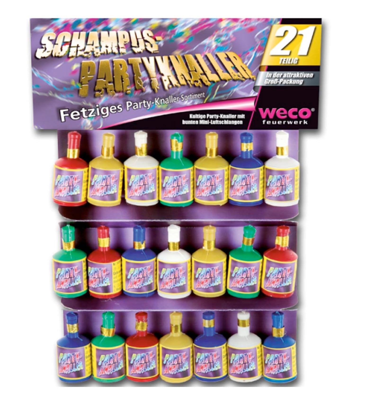 20er Set Schampus Popper – Bunte Partyknaller für Jugendliche & Kinder, Ideal für Feiern, Geburtstage & Silvester 2026, Kategorie F1 Angebot bei HelloDeals