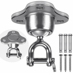 SELEWARE Schaukelhaken Schwerlast Hängesessel Outdoor - Drehhaken Boxsack Halterung Deckenhaken Holzbalken hängematte Befestigung Deckenhalterung für Reifennetz-Schaukel Gym Yoga 400KG Kapazität 360° Geräuschloser Drehen Schaukelhaken Angebot bei HelloDeals