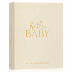 Lanpn Hello Baby Erstes 5 Jahr Babytagebuch für Mädchen Junge - Leinen Hardcover Baby Tagebuch zum Eintragen Babybuch für neue Eltern - Baby Album Baby Erinnerungsbuch Geschenk (Beige, 154 Seiten) Deutsch Beige Angebot bei HelloDeals