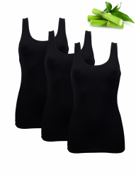 Basic Treasure 3er-Pack Unterhemden Damen, Spaghettiträger Top Damen, Premium Bambus Unterhemd Damen, Luftiges und dünnes M Schwarz | Tank Top Angebot bei HelloDeals