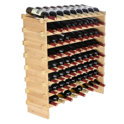 VEVOR Weinregal Weinständer für 72 Flaschen, BambusßFlaschenregal mit 8 Fächern, Stapelbar Vintage Weinständer Metall für Keller, Bar, Lagerraum usw. Flaschenhalter Weinflaschenregal 80 kg Belastbar Angebot bei HelloDeals