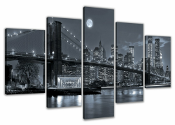 Visario 200 x 100 cm ! Bild auf Leinwand New York Nr 6314 fertig gerahmte Bilder 5 Teile Marke original Angebot bei HelloDeals