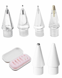 6 Stück Spitze kompatibel mit Apple Pencil Hochsensibel Ersatzspitzen für Apple Pencil Pro USB-C & 1./2. Generation iPencil Spitze Set mit Tragbox 6 Dämpfungsvarianten Angebot bei HelloDeals