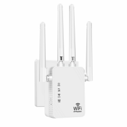 2026 Neuestes WLAN Verstärker,WLAN Repeater 300 Mbit/s,hohe Leistung mit 4 Antennen,mit Repeater/AP-Modus,Verstärker mit Ethernet-Anschluss Signalverstärkung für alle Route Weiß Angebot bei HelloDeals