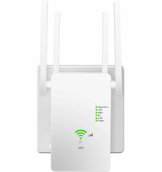 WLAN Verstärker, 1200Mbit/s WLAN Repeater, 5G & 2.4G Dualband Ultraxtender WiFi Verstärker mit LAN anschluss, WPS, Kompatibel mit 99% Standard-WiFi Routern, Deckt bis zu 9200Sq.ft und 35 Geräte Weiß1200M Angebot bei HelloDeals