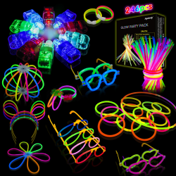 246PCS Knicklichter Party Set, Leuchtstäbe mit 10 Fingerlicht, Knicklichter 100 Stück Kinder, Glow Sticks für Neon Party Deko Halloween Weihnachten Silvester Deko Party Feuerwerk Angebot bei HelloDeals