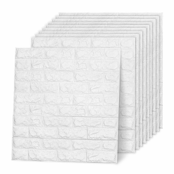 AllRight 10 Stück 3D Wandpaneele Selbstklebend Tapete Steinoptik Wandverkleidung 77 x 70 cm Wasserdicht Wall Panels Wandtattoos Küche Ziegelstein Wandaufkleber Wandplatten Weiß für Wanddeko Angebot bei HelloDeals