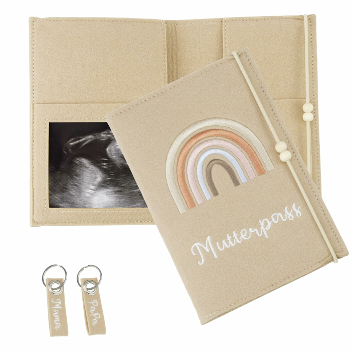 Mutterpass für Schutzhülle aus Filz mit Fächern, Mutterkindpasshülle Österreich, Deutschen Hülle Mutterpass zur Aufbewahrung von Ultraschallbild, Impfpass, Versichertenkarte usw Angebot bei HelloDeals