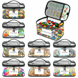 8er PVC Aufbewahrungstaschen für Spielzeug, Wasserdicht Spielzeug Aufbewahrung mit Reißverschluss & Netzfächern, für Kinder Badespielzeug, Puzzle, Bausteine, Brettspiele 8L Angebot bei HelloDeals