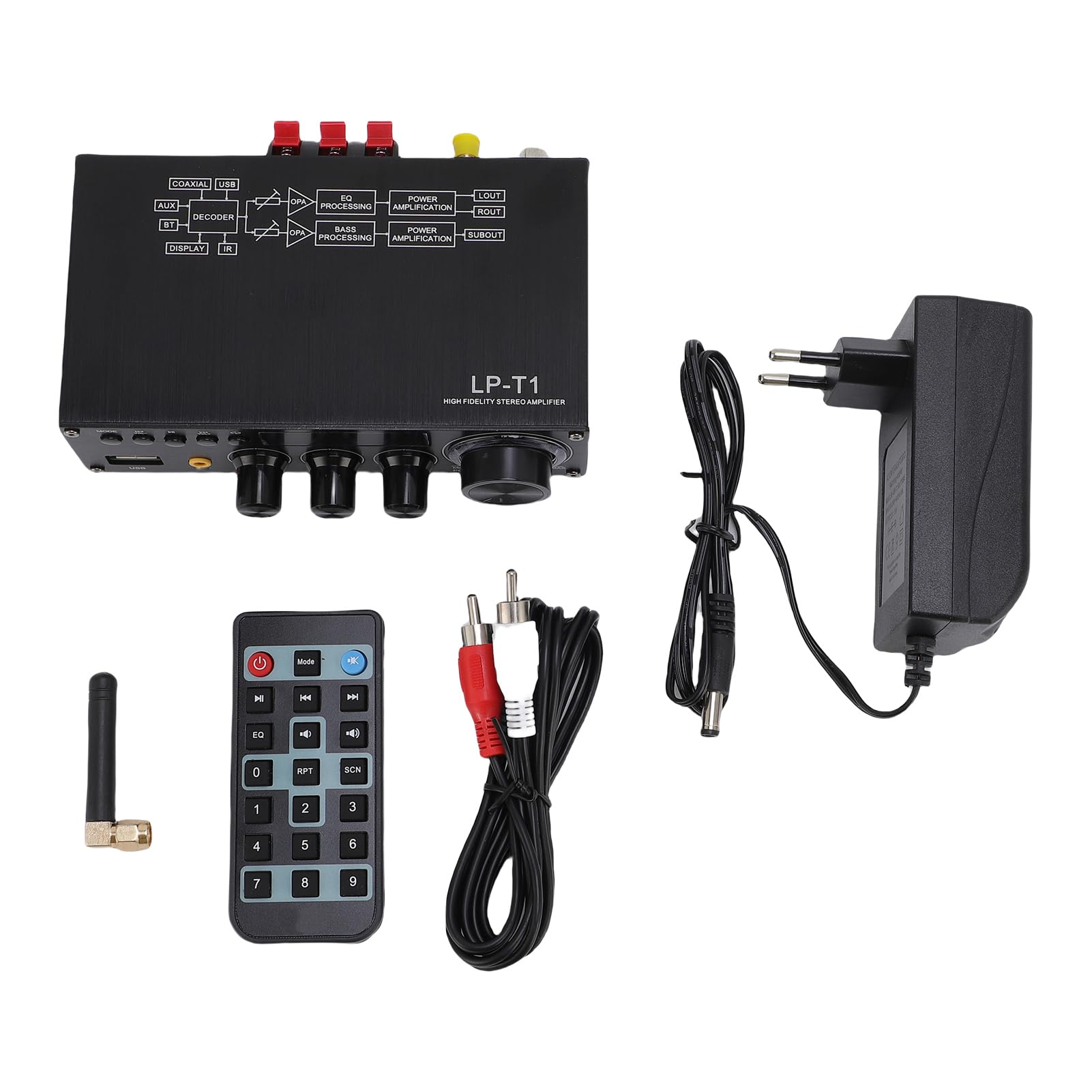 Topiky Stereoverstärker Home Audio, 2.1 Kanal Stereo AV Empfängerverstärker mit Subwoofer Ausgabe, Bluetooth 5.1 HiFi Digital Subwoofer Verstärker Empfänger mit RC für Heimkino (EU-Stecker) EU-Stecker EU-Stecker Angebot bei HelloDeals