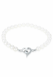 Elli Armband Damen Herz mit Muschelkernperlen und Kristalle in 925 Sterling Silber Angebot bei HelloDeals