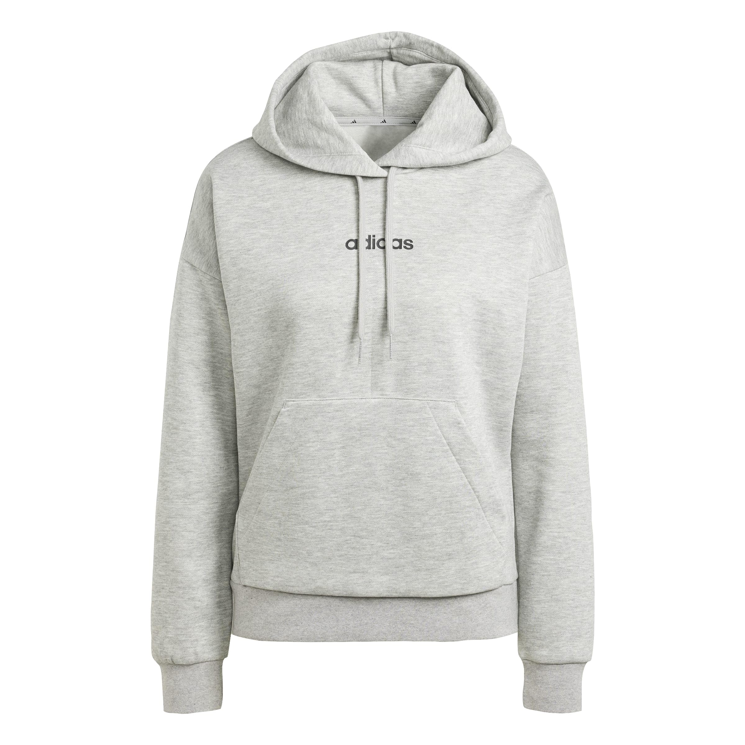 Adidas Damen Essentials LINEAR Fleece Hoodie L Medium Grey Heather/Black Angebot bei HelloDeals
