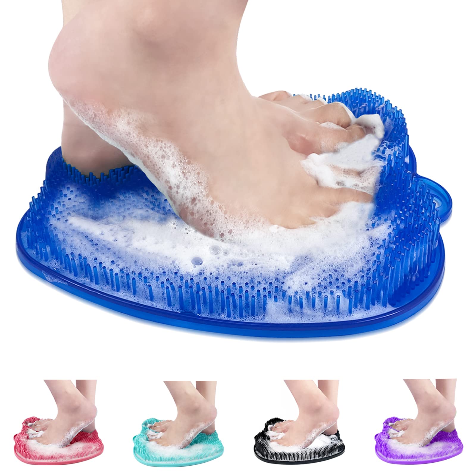 Dusch Fußmassagegerät Scrubber, Dusch Fußreiniger Fußwäscher Fuß Wasch Pad, Verbessert die Fußzirkulation Reduziert Fußschmerzen - Beruhigt Müde Achy-Füße (blue) Angebot bei HelloDeals