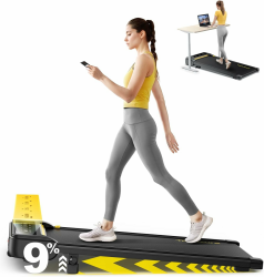 Laufband für Zuhause mit Neigung, 1-10 km/h Walking pad, Elektrisches Laufband mit Steigung, 2.5HP Walking Machine für Zuhause & Büro, Fernbedienung und App, Keine Montage Erforderlich Gelb Angebot bei HelloDeals