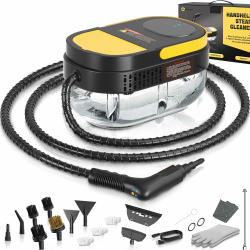 Gautye Dampfreiniger 3 stufig verstellbarer Griff, 15 Sekunden Aufheizzeit, 1,6L Wassertank, Dampfreiniger handgerät mit 16 Zubehörteilen, Steam Cleaner für Boden, Küche, Fenstern,Badezimmern, Autos Schwarzgelb Angebot bei HelloDeals