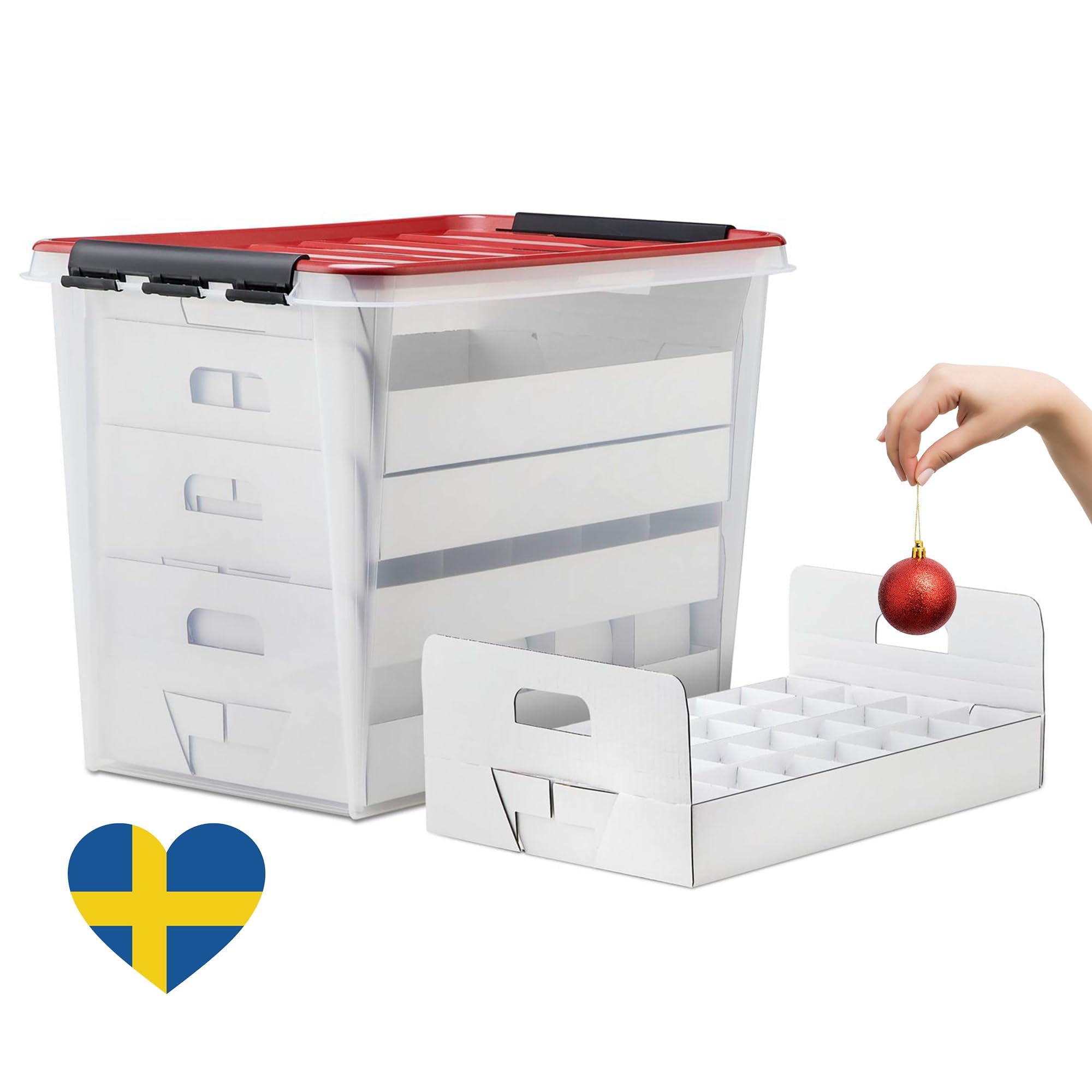 Weihnachtskugel Aufbewahrungsbox mit Deckel | Sichere & stilvolle Aufbewahrung für Weihnachten | Christbaumkugel | Christbaumschmuck und Deko | 61 Liter | BPA-frei | Boxen Aufbewahrung 1er-Set Angebot bei HelloDeals