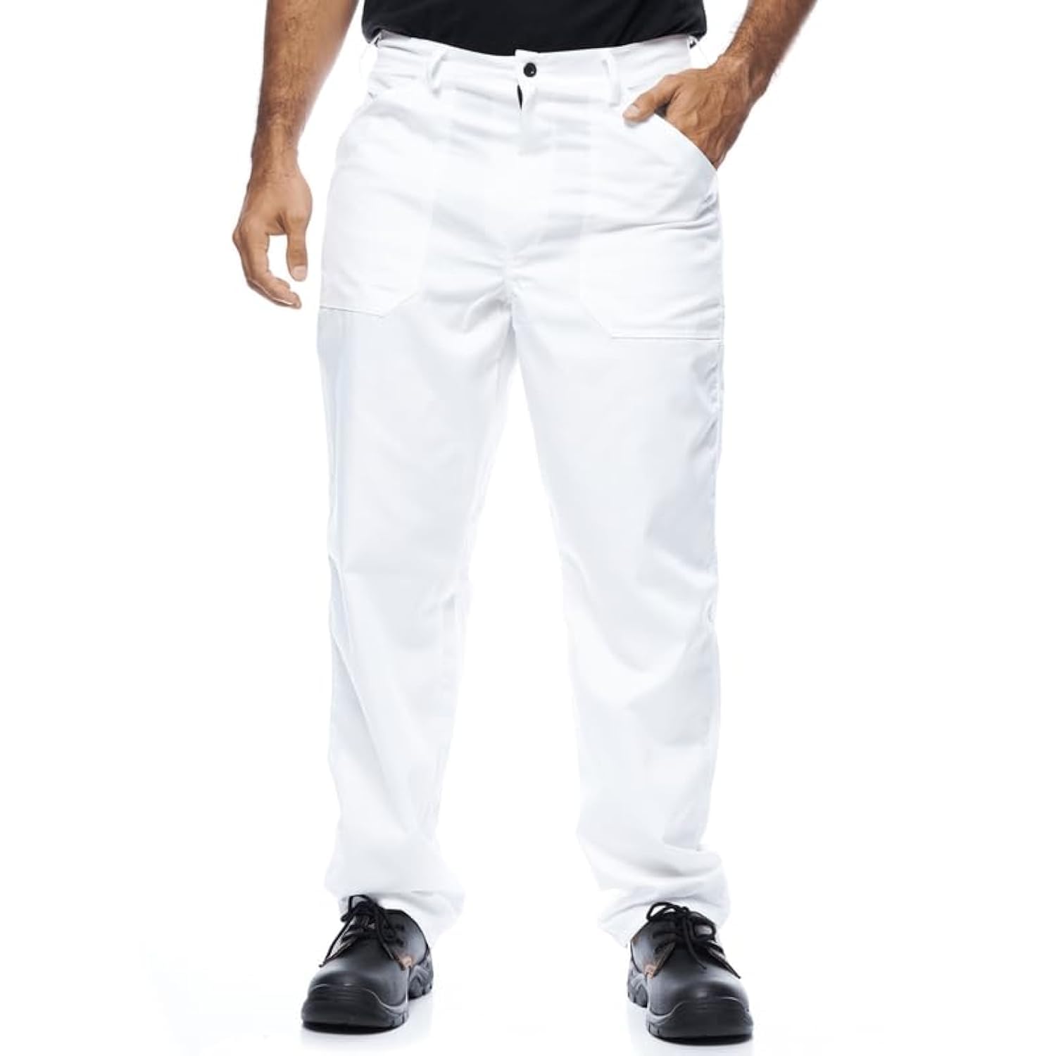 Mazalat Lange Arbeitshose mit Multifunktionstaschen Berufsbekleidung für Handwerker, Maurer, dachdecker, Schreiner, Elektriker und viele andere | Hohe Qualität Made in EU M Weiß Angebot bei HelloDeals