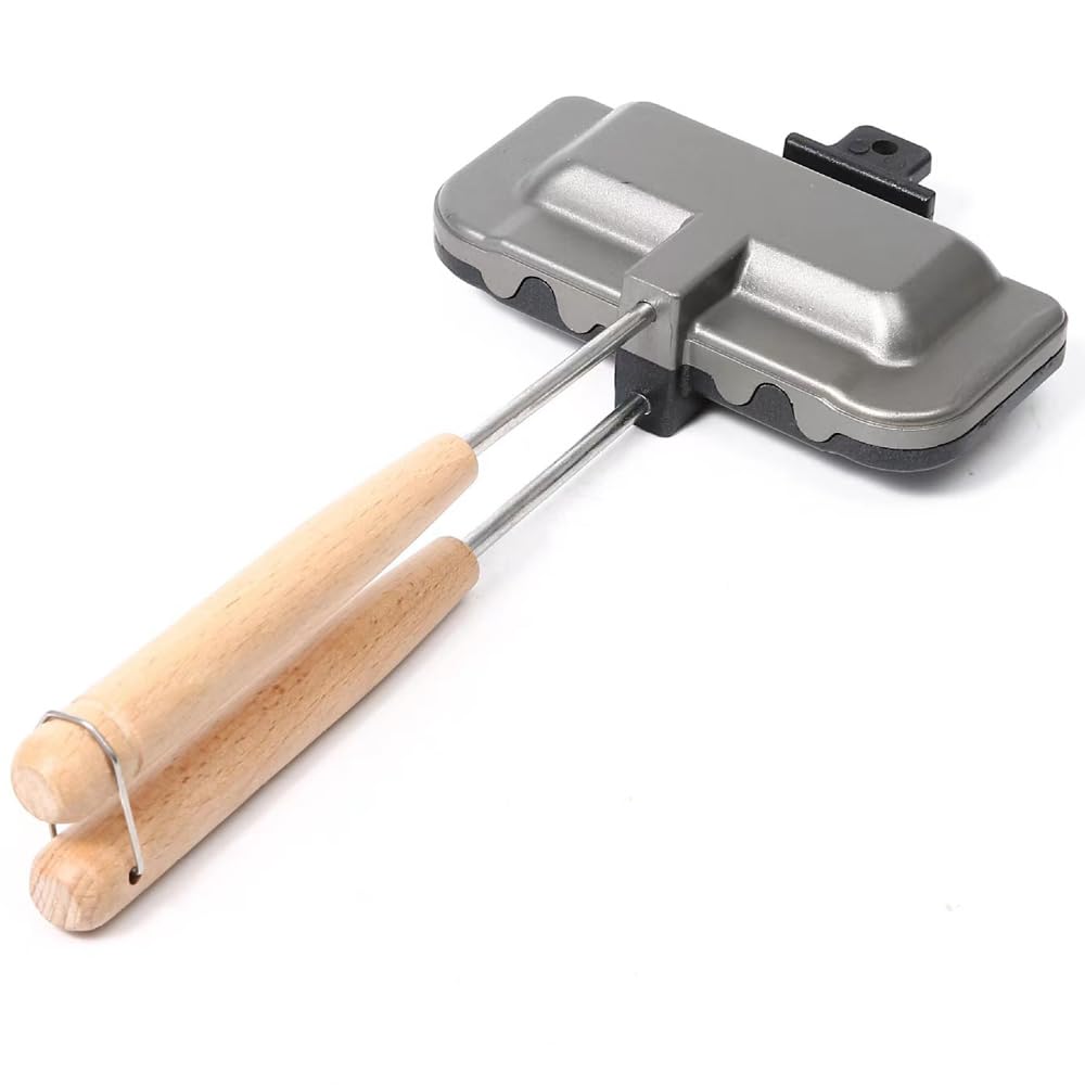 Lagerfeuer Sandwichmaker mit Holzgriffen, faltbarer Toaster für gegrillte Sandwiches mit offener Flamme Angebot bei HelloDeals