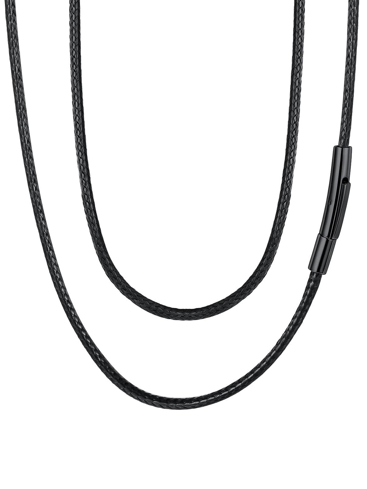 FaithHeart Lederkette Herren Damen Lederband 2MM/3MM breit Lederhalsband Ohne Anhänger Kunstleder Kette mit Verschluss Schwarz Leder Halskette 40CM-75CM wählbar Personalisierbares Lederband Schmuck A-2mm-Schwarz Verschluss 65.0 Zentimeter Angebot bei HelloDeals