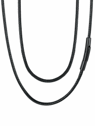 FaithHeart Lederkette Herren Damen Lederband 2MM/3MM breit Lederhalsband Ohne Anhänger Kunstleder Kette mit Verschluss Schwarz Leder Halskette 40CM-75CM wählbar Personalisierbares Lederband Schmuck A-2mm-Schwarz Verschluss 65.0 Zentimeter Angebot bei HelloDeals