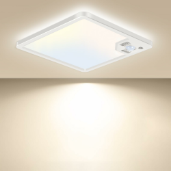 slochi LED Deckenleuchte mit Bewegungsmelder,16W Flach Deckenleuchte Bewegungssensor Innen,3000K/4000K/6500K Sensor Flurlampen für Flur,Treppe,Garage,Keller,Balkone,Küche,Badezimmer,Schlafzimmer 18cm Weiß 1 Stück Angebot bei HelloDeals