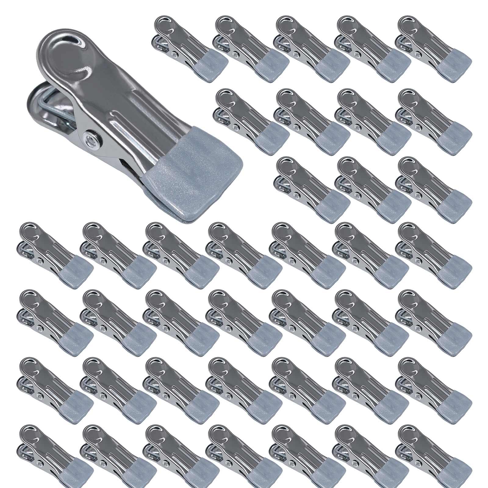 40 Stück Wäscheklammern Edelstahl klammern Metall Wäscheklammern Klein Metallklammern Stabil Ohne Abdruck Klammer für Kleidung, Handtuch, Socken, Fotos, Snacks Seal (Grau) Angebot bei HelloDeals